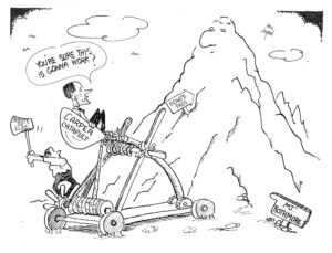 Jack Jurden, Carper/Roth Debate cartoon, Wilmington News Journal, 2000, from the Jack Jurden political and editorial cartoons collection