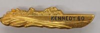 Creator unknown, “[John Fitzgerald] Kennedy 60” lapel pin in the shape of a patrol torpedo (PT) boat, 1960, from the Jerome O. Herlihy political campaign ephemera collection