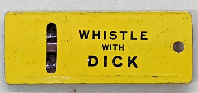 Creator unknown, “Whistle with Dick” Richard Nixon whistle, from the Jerome O. Herlihy political campaign ephemera collection
