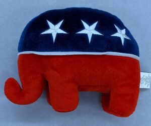 Peaceable Planet, Inc. (Savannah, Ga.), Plush elephant, 2000, from the Jerome O. Herlihy political campaign ephemera collection