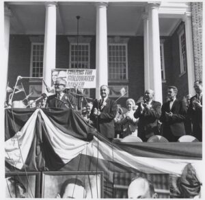 Lubitsh & Bungarz Promotional Photography, “Senator Williams, Barry Goldwater, and others at a rally in Dover, Delaware,” October 1964, from the Senator John J. Williams papers