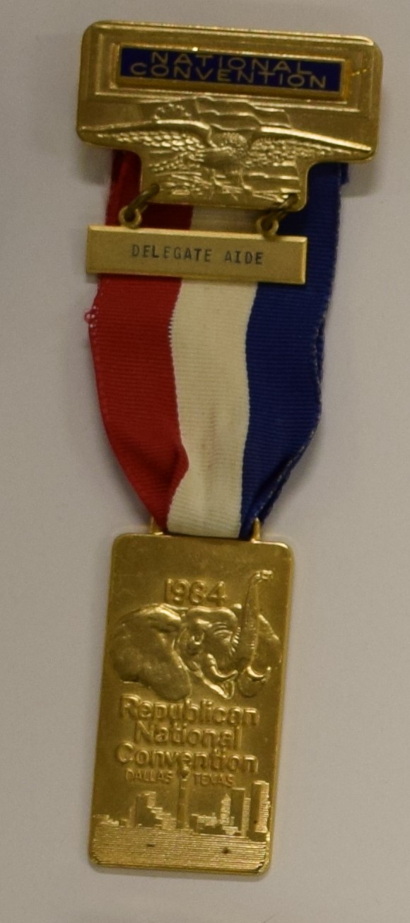 1964 Republican National Convention Delegate Aide pin, 1964