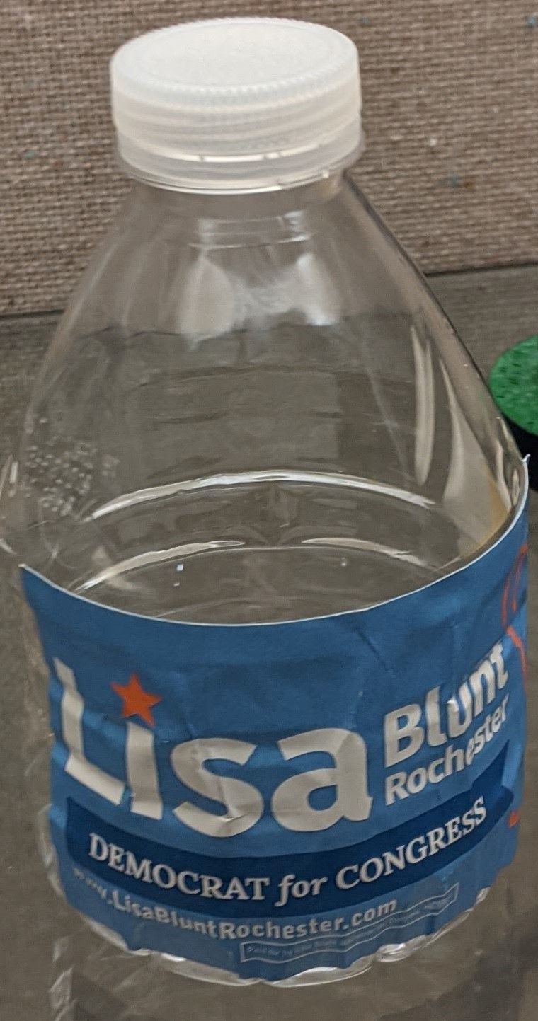 Lisa Blunt Rochester, Democrat for Congress water bottle, 2016