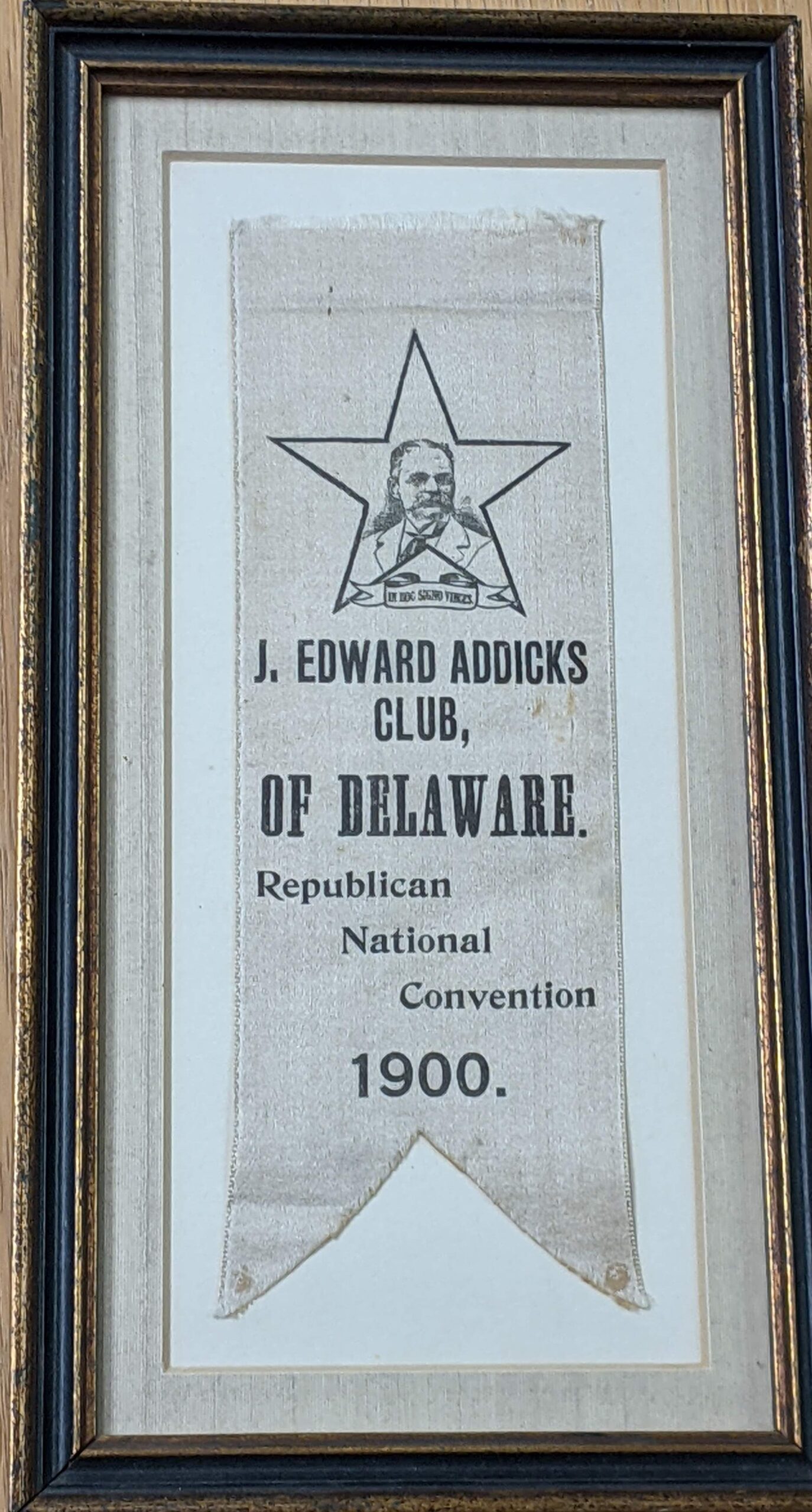 J. Edward Addicks Club of Delaware ribbon, 1900