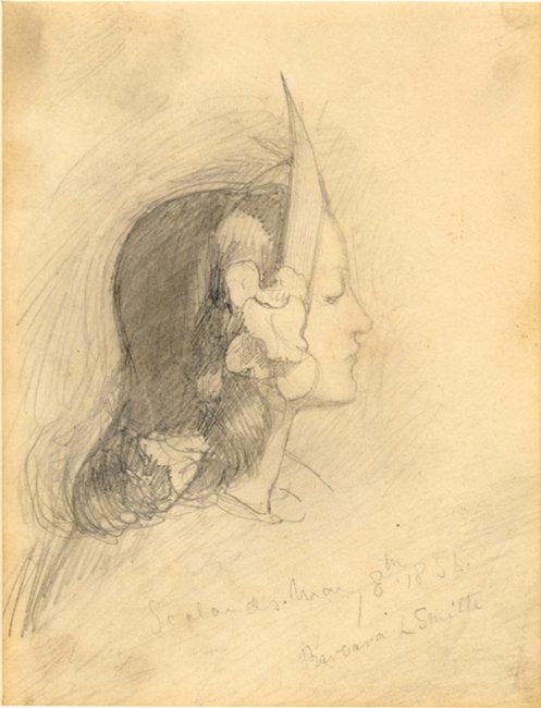 Elizabeth Siddall, pencil on paper — 1854