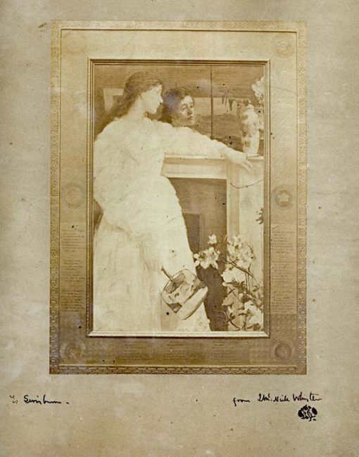 Photograph of Whistler’s painting, Symphony in White No. 2: The Little White Girl