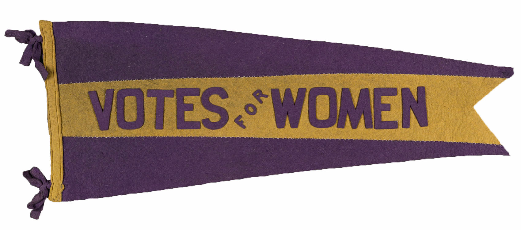 “Votes for Women” [purple and gold felt pennant], undated. Woman Suffrage Collection