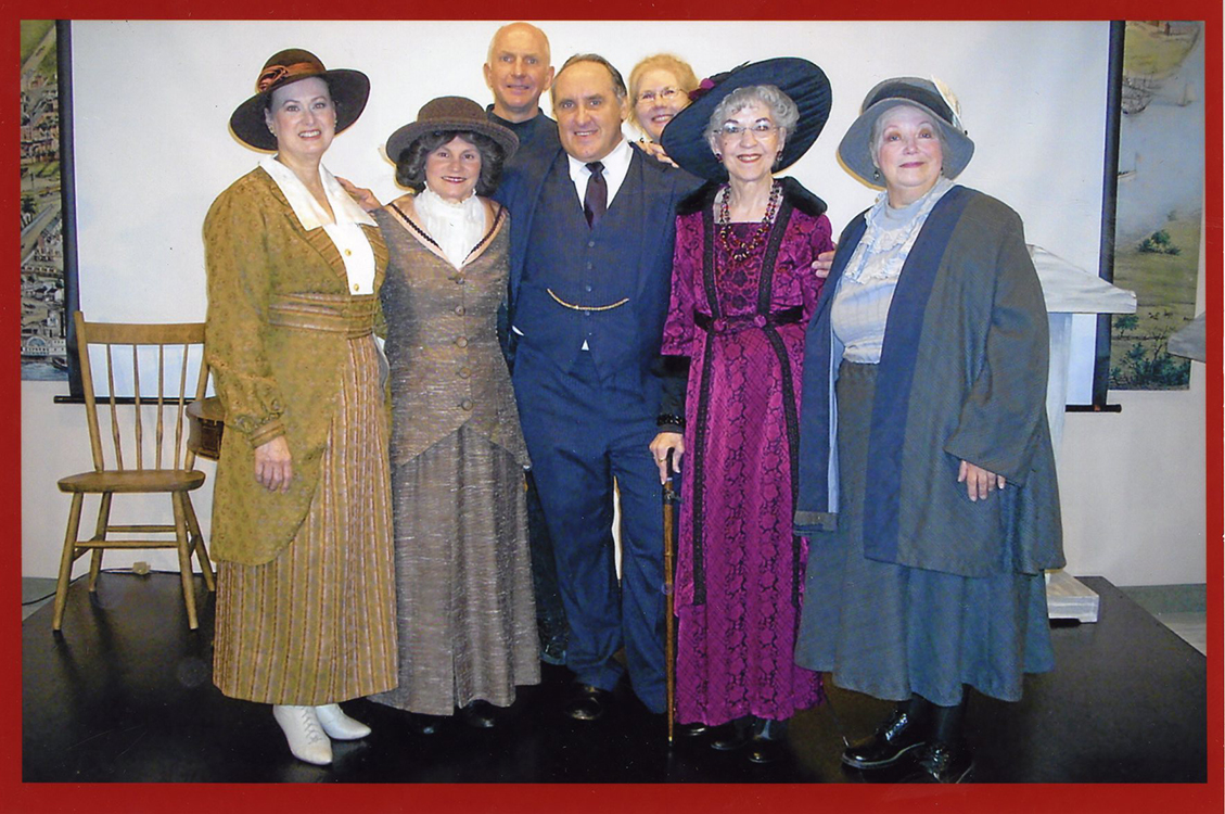 Photograph of cast (with Joyce Hill Stoner in back row, right),“First Vote” written, compiled, and directed by Joyce Hill Stoner and Scott F. Mason; presented in cooperation with CELEBRATION 75 and supported by the Delaware Humanities Forum, 1995. Courtesy Joyce Hill Stoner