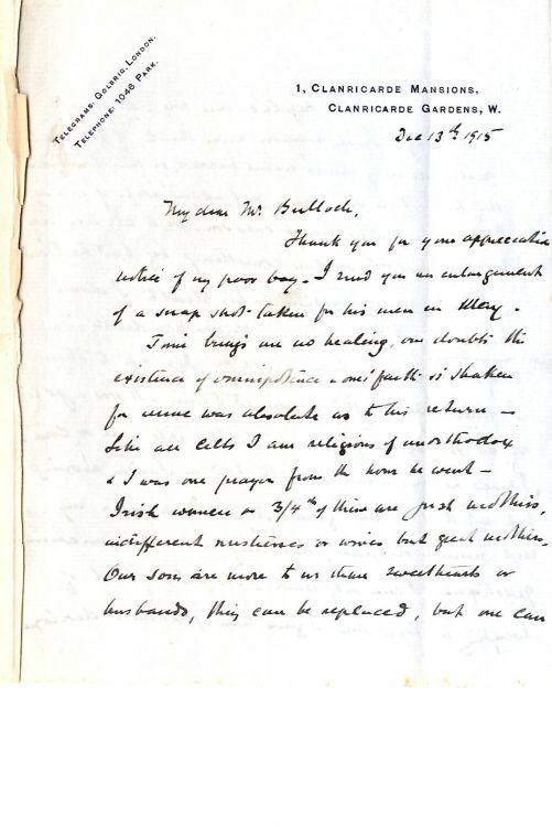 Autograph letter signed to J. M. Bulloch