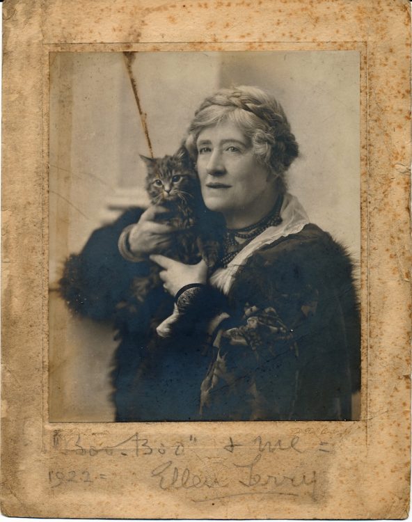 Ellen Terry and her cat, Boo-Boo