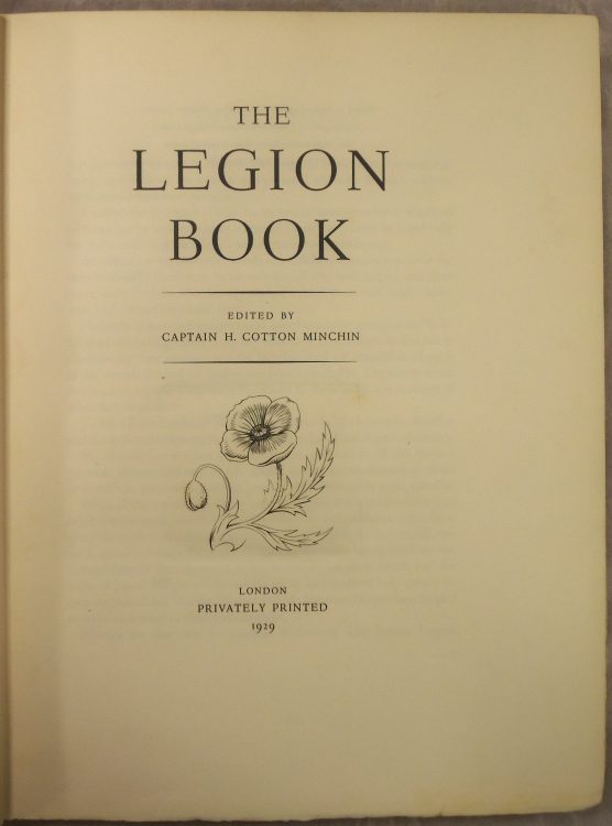 The legion book, edited by Captain H. Cotton Minchin