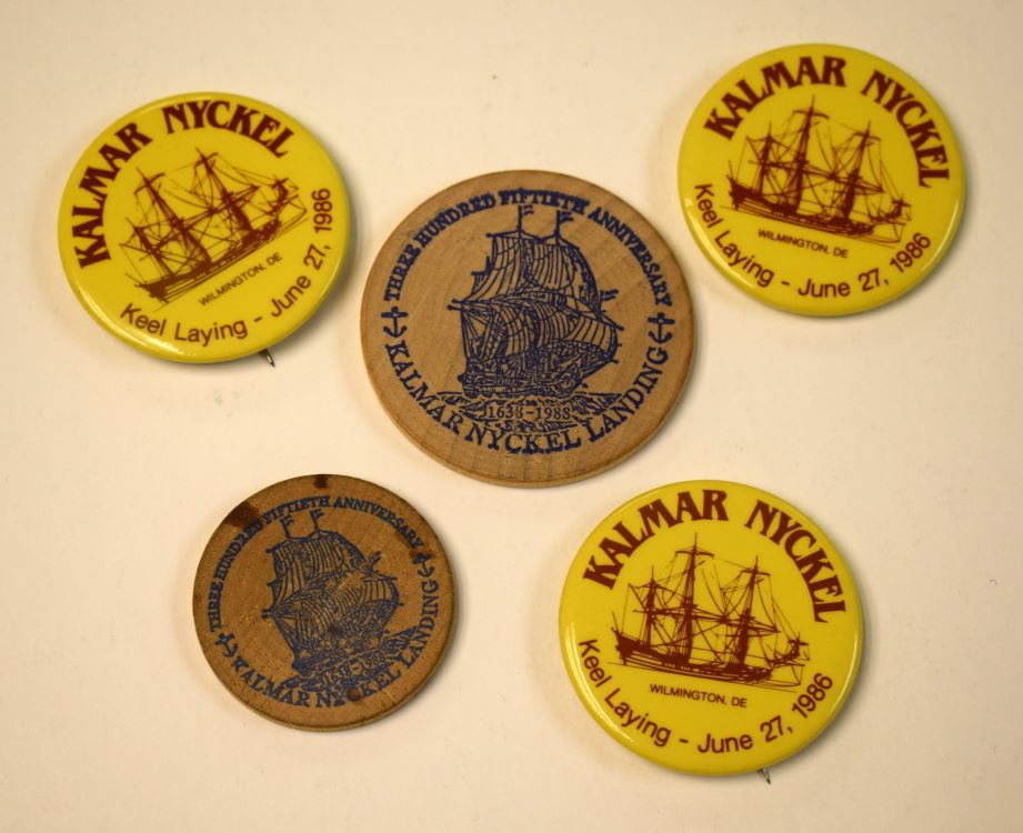Souvenir Buttons and Wooden Coins