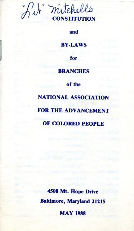 NAACP Constitution and By-Laws