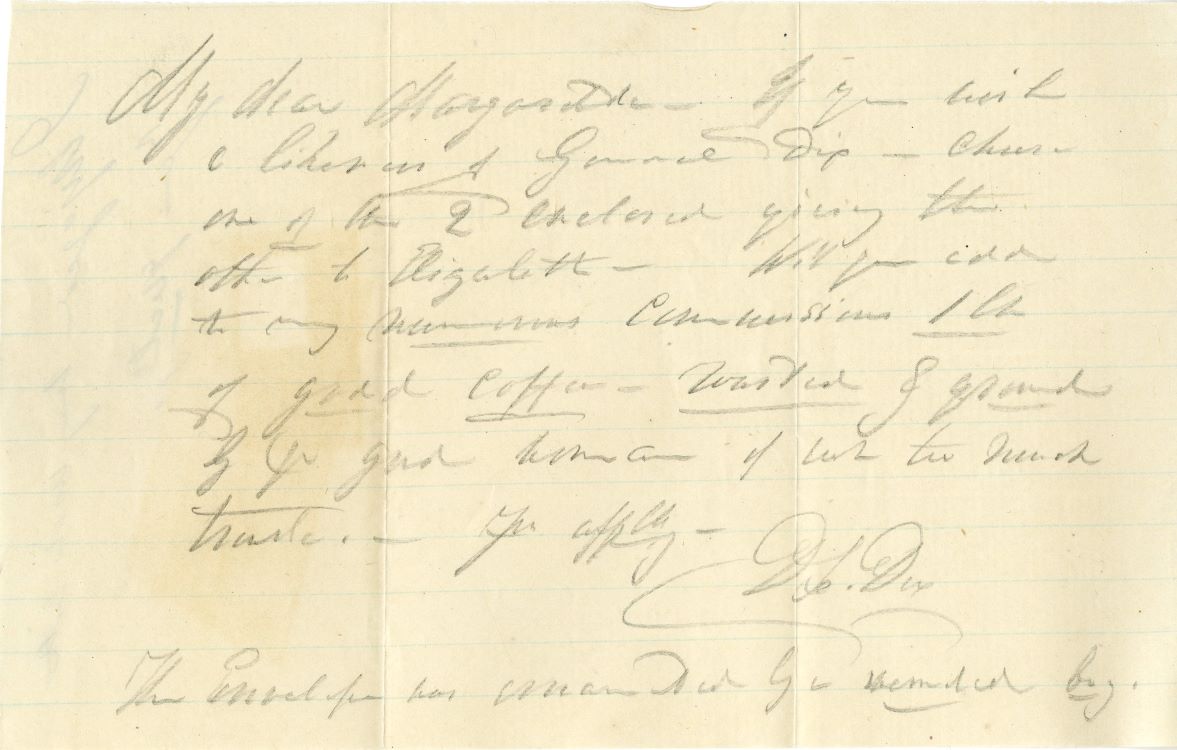 Letter to Margaretta Morris