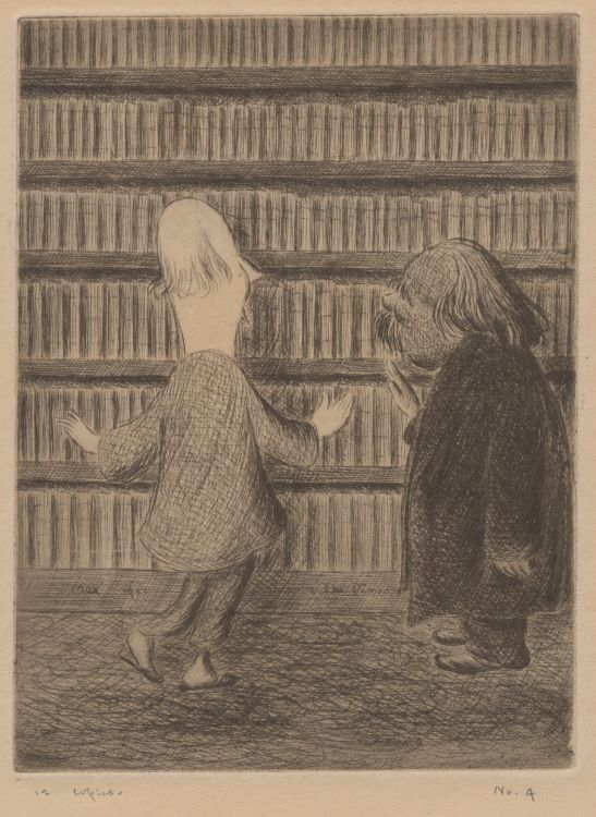 Caricature of Algernon Swinburne and Theodore Watts-Dunton