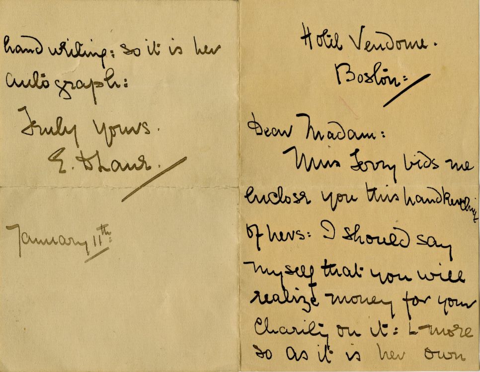 Letter Accompanying Handkerchief
