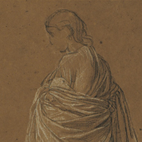 Study of a Draped figure for the right-hand figure in The Shulamite, 1864