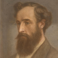 Dante Gabriel Rossetti (British, 1828–1882). Head of Frederick Leyland, 1879. Pastel on paper. Delaware Art Museum, Samuel and Mary R. Bancroft Memorial, 1935.