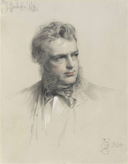 Frederick Sandys (British, 1829–1904). James Anderson Rose, 1861. Black, white, and red chalks on paper. Mark Samuels Lasner Collection.