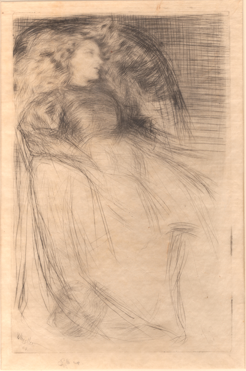James McNeill Whistler (American, 1834–1903). Weary, 1863. Drypoint and roulette on Japanese paper. Mark Samuels Lasner Collection.