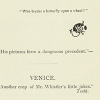 Etchings & Drypoints: Venice, Second Series. [London]: J. M. Whistler, 1883. Courtesy, the Winterthur Library: Printed Book and Periodical Collection.