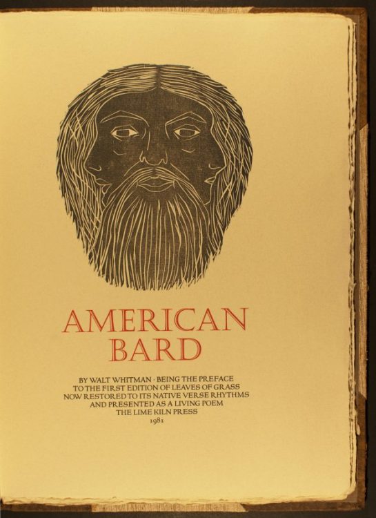 American Bard. Being the Preface to the First Edition of Leaves of Grass