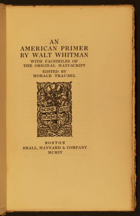 An American Primer. Boston: Small, Maynard & Co, 1904.