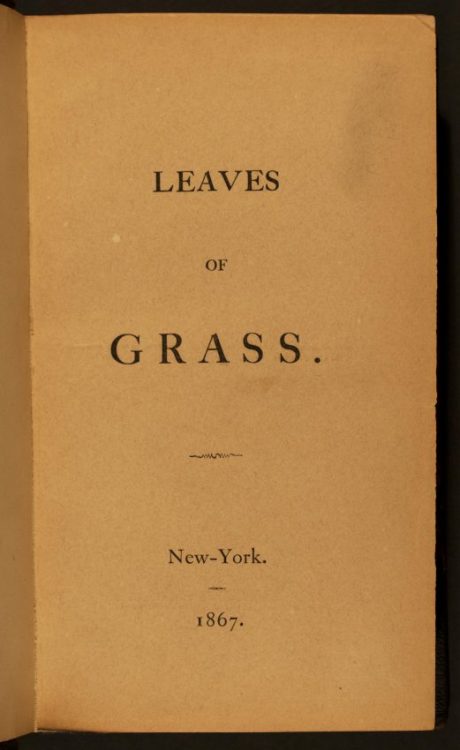 Leaves of Grass. New-York: [Walt Whitman?], 1867.