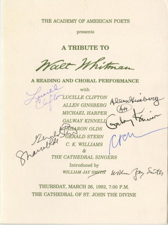 The Academy of American Poets Presents a Tribute to Walt Whitman