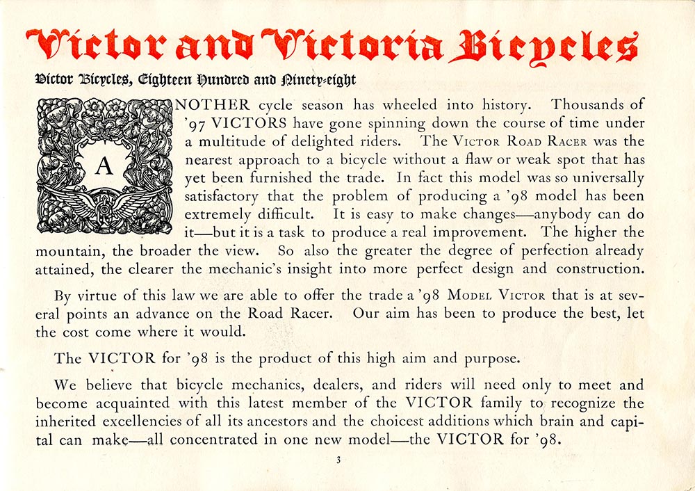 Victor 1898 Bicycles